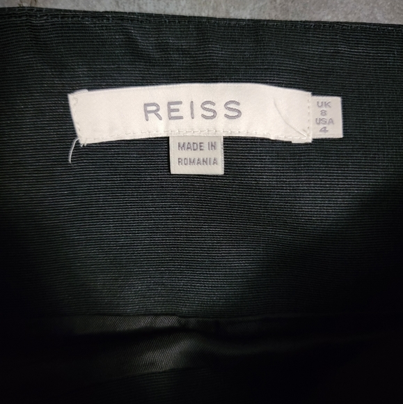 REISS Black Mini Skirt with Pleated Hem Detail Size 4 - Picture 6 of 9